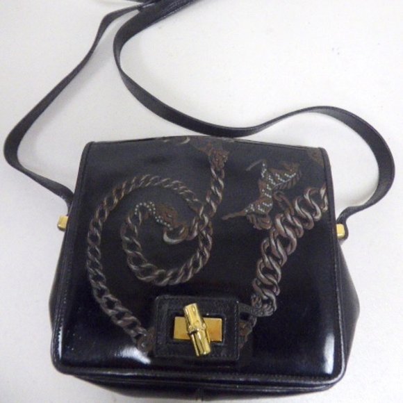 PERUZZI ITALY LEATHER CROSSBODY equestrian BAG - Picture 1 of 6